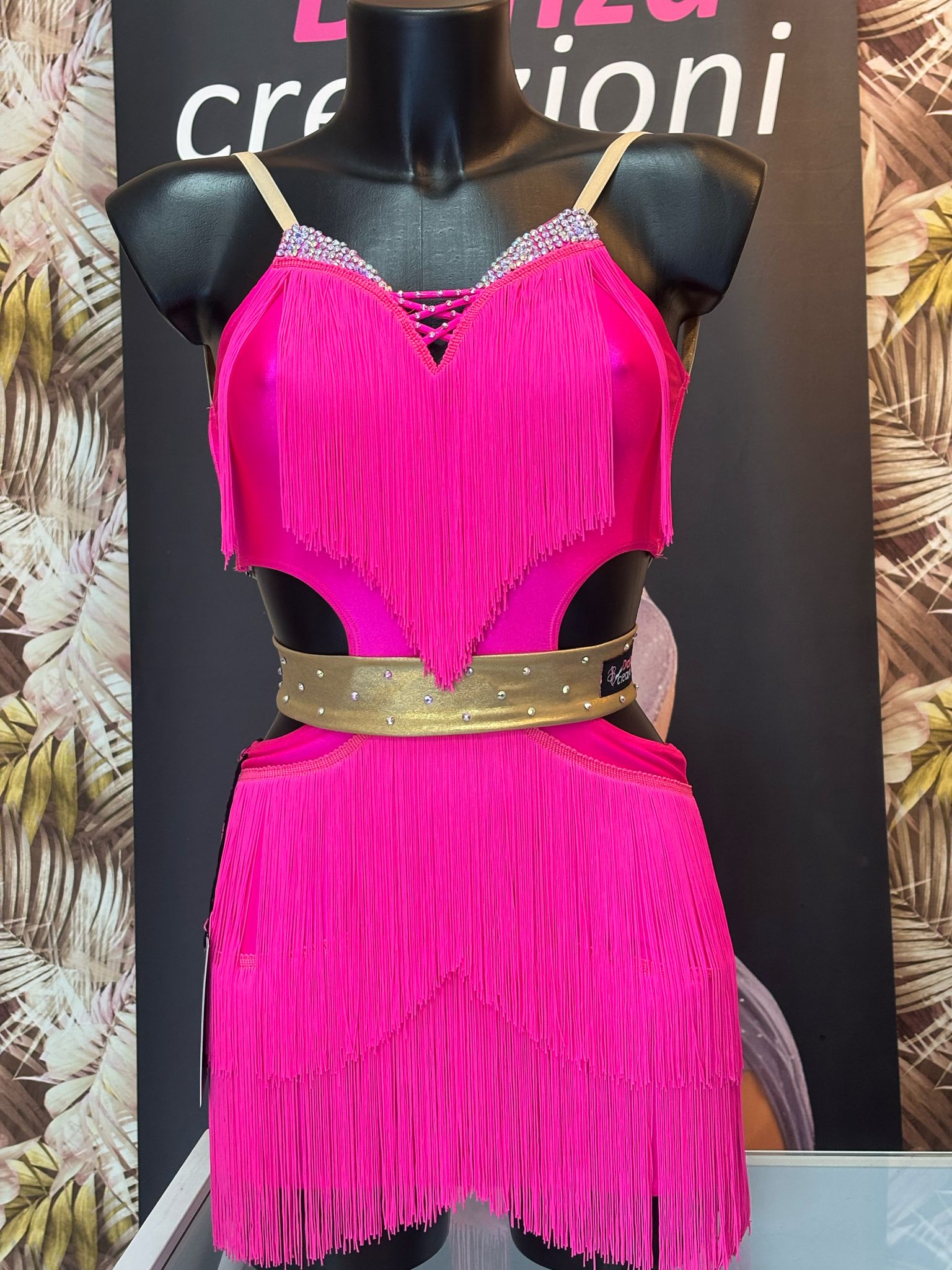 Abito Oro/Fucsia