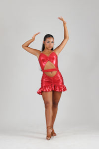 ONDA - Abito da Ballo in Tessuto Laminato per DAnza Latina