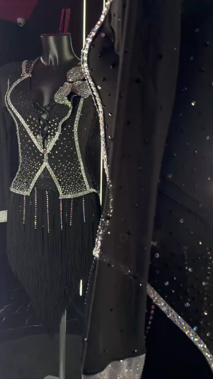 Abito Latino Black Diamond Couture - Handmade