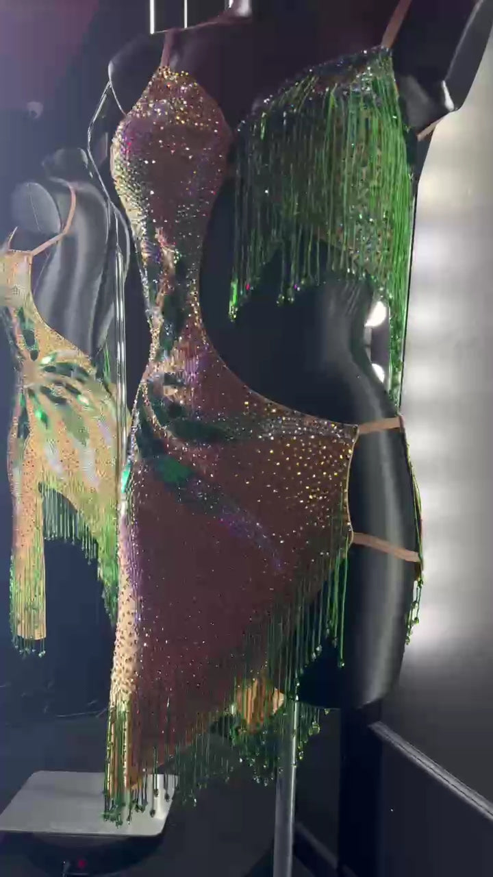 Abito Latino Emerald Mirage Couture