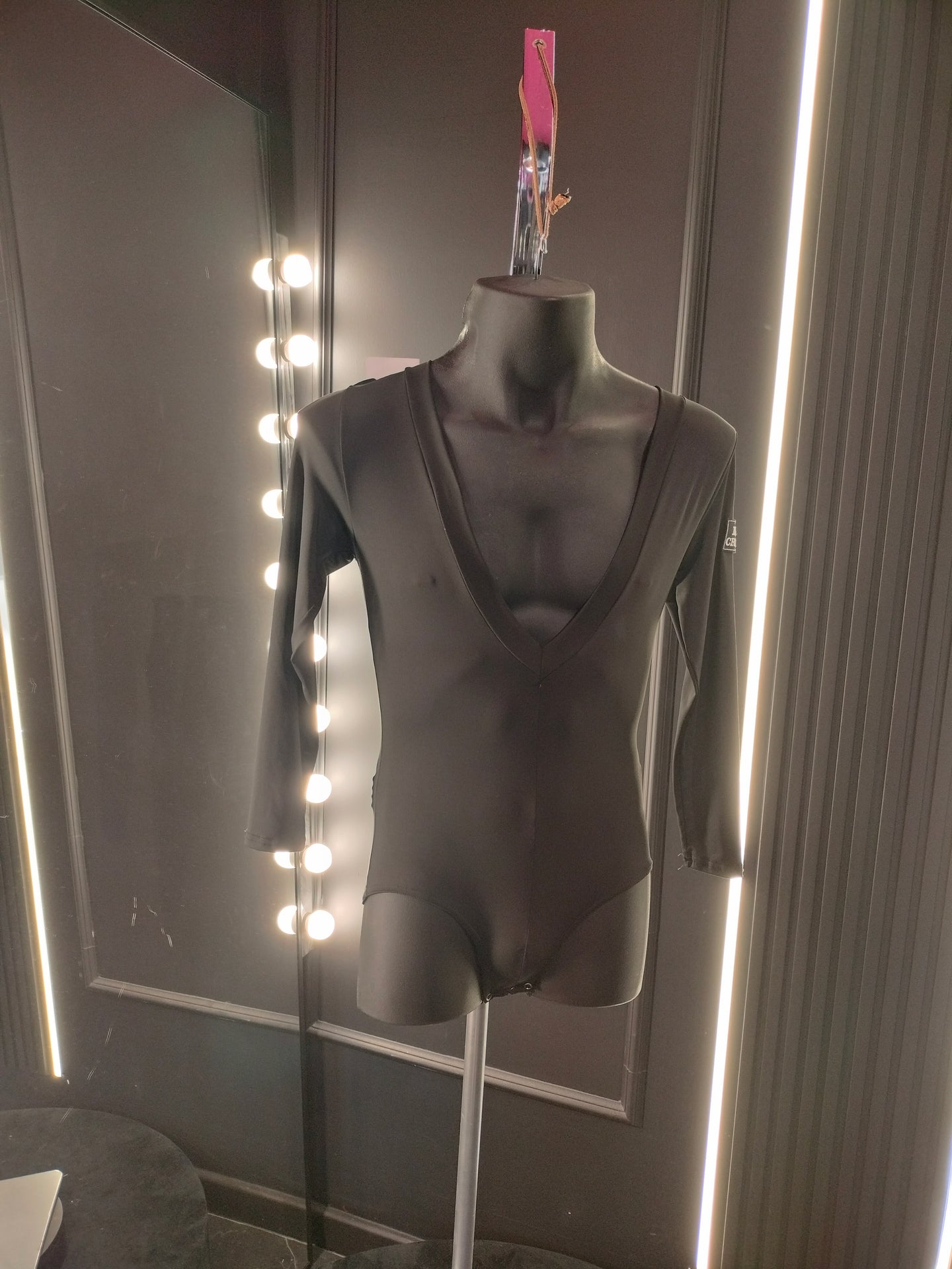 Body uomo nero collo a V