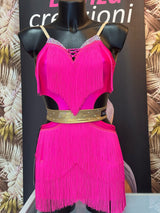 Abito Oro/Fucsia