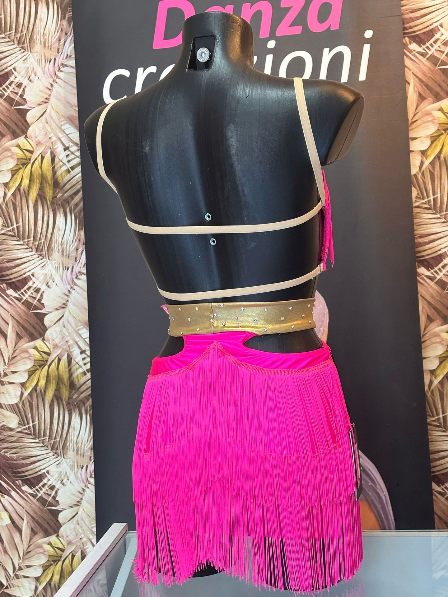 Abito Oro/Fucsia