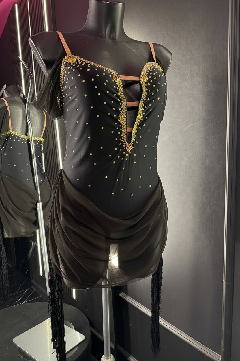 B2B - Abito Latino Donna con Strass Oro o Crystal AB – Eleganza e Movimento