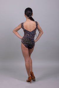 Body Latino americano Animalier / Nero – Scollo a barca