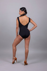 Body Latino americano Animalier / Nero – Scollo a barca