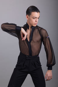 Camicia Latino americano Uomo Gara Mesh Elegance