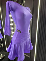 Abito da Ballo Latino Donna Classe C – Glicine Scuro in Lycra con Cut-out Laterale