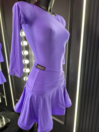 Abito da Ballo Latino Donna Classe C – Glicine Scuro in Lycra con Cut-out Laterale