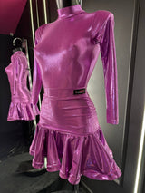 Divisa Regolamentare Latino Donna – Glicine Laminato con Collo a Lupetto e Manica Lunga