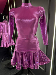 Divisa Regolamentare Latino Donna – Glicine Laminato con Collo a Lupetto e Manica Lunga